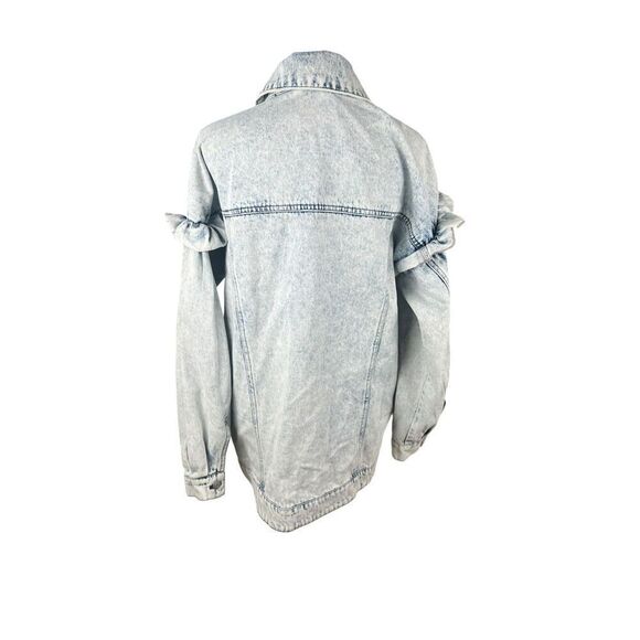 Avec Les Filles Anthropologie Oversized Acid Wash Denim Jacket Size Medium - Picture 3 of 7